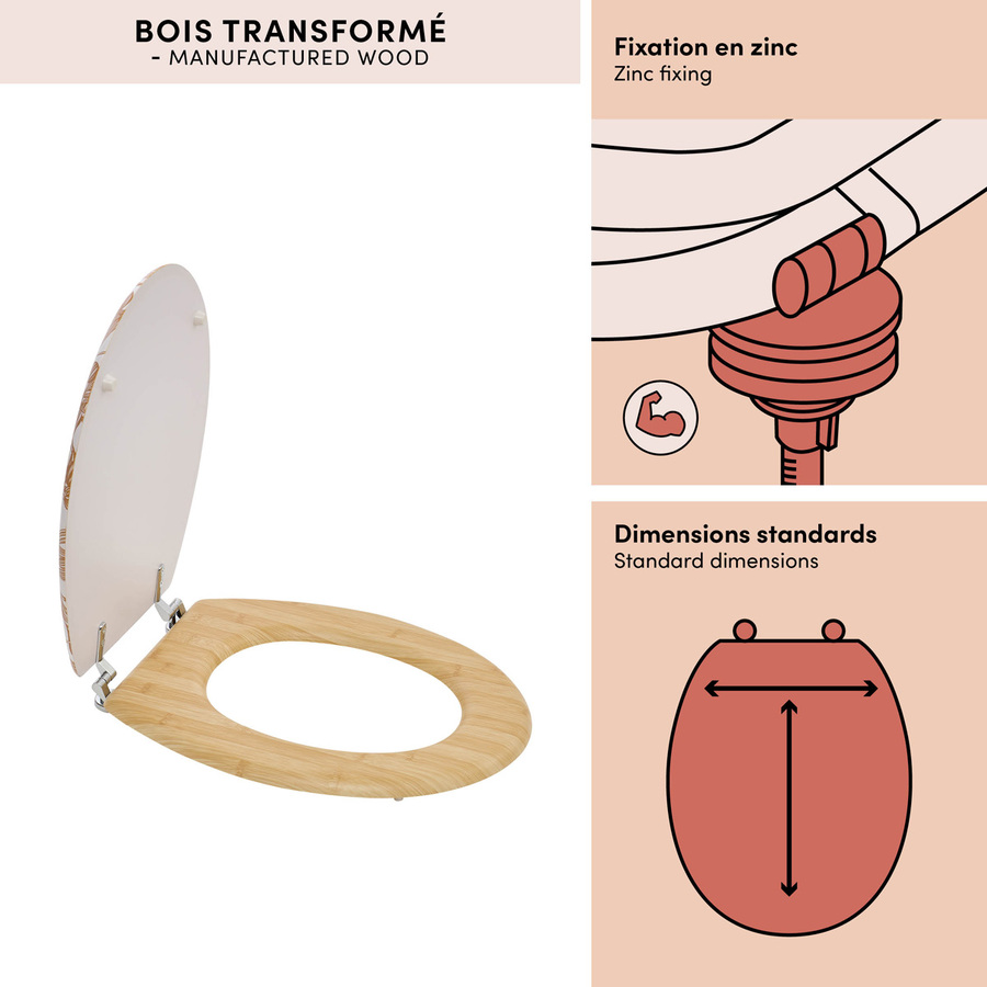 Abattant wc, rose Bloom