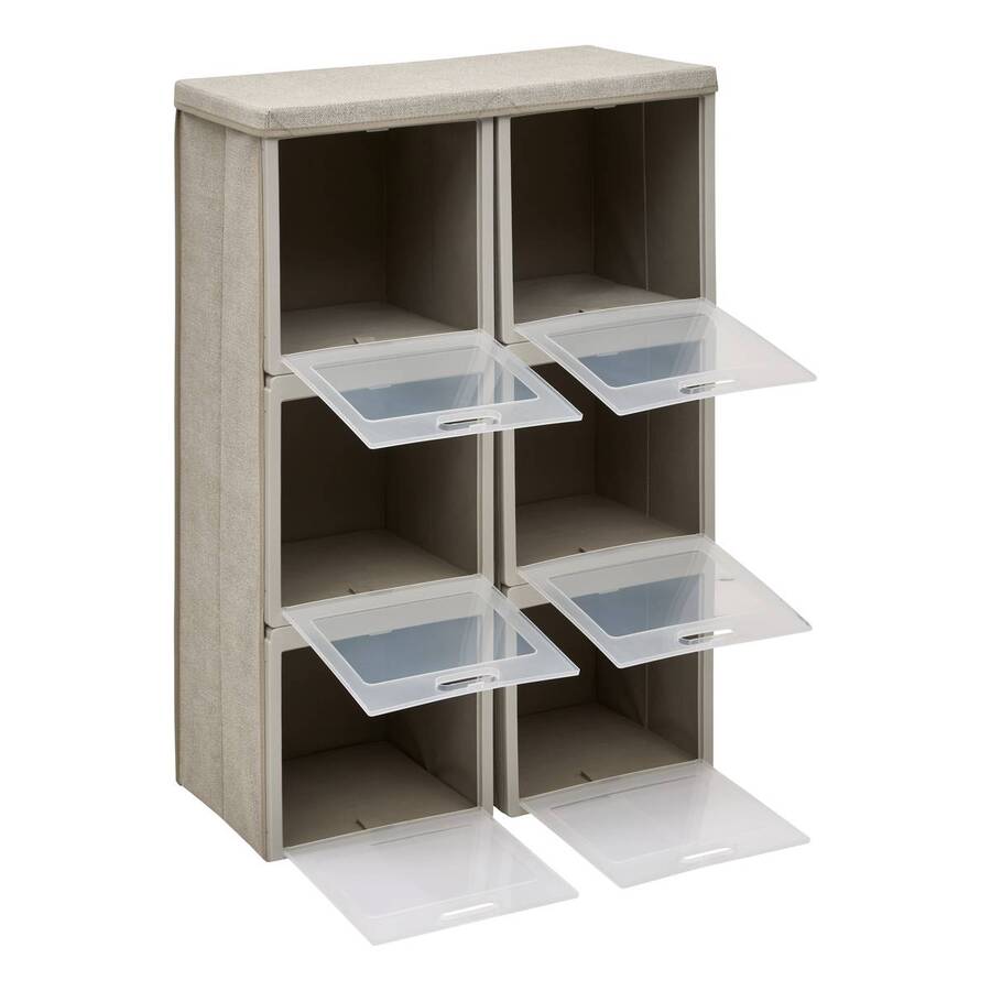 Rangement 6 cases, 30,5x91 cm, beige Cube'n door