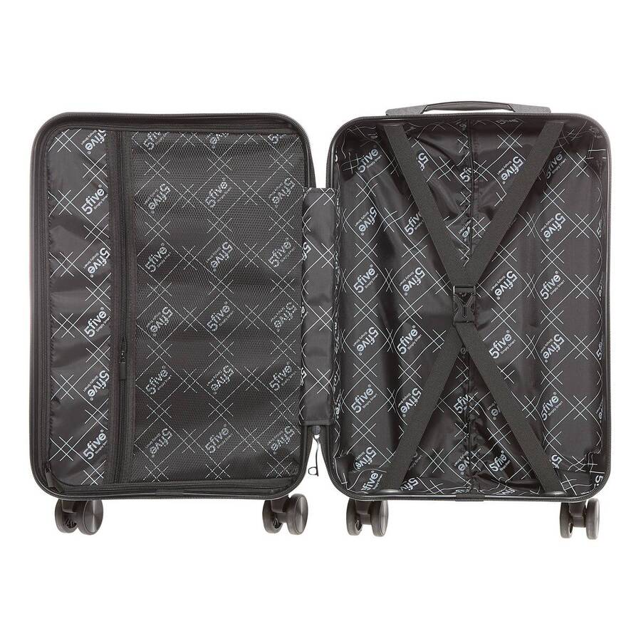Valise 8 roues, ouverture frontale, 40l, noir