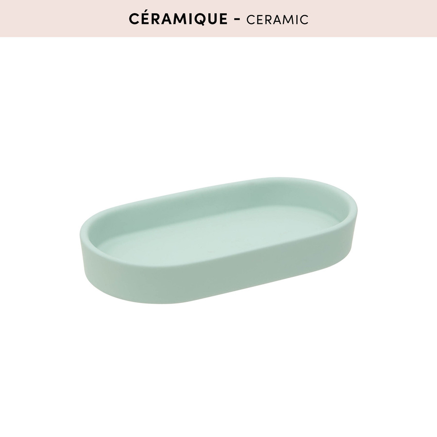 Plateau, 19,3x10,6 cm, grès, vert céladon Colorama