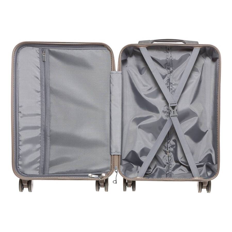 Valise 4 roues, ouverture frontale, 40l, gris
