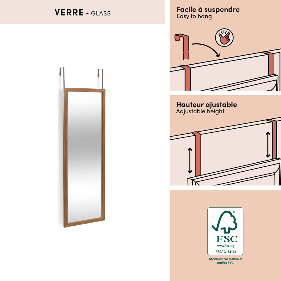 Miroir de porte, 109x34 cm Come