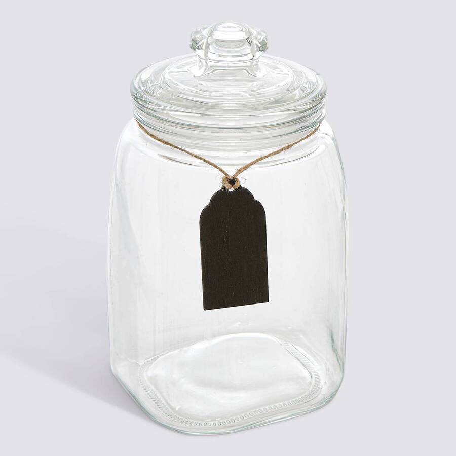 Bonbonnière en verre avec ardoise, 2l, transparent Bonby
