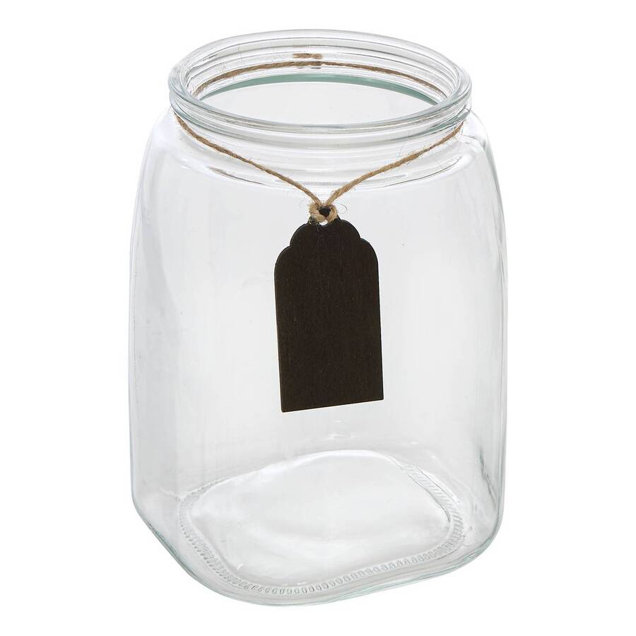 Bonbonnière en verre avec ardoise, 2l, transparent Bonby