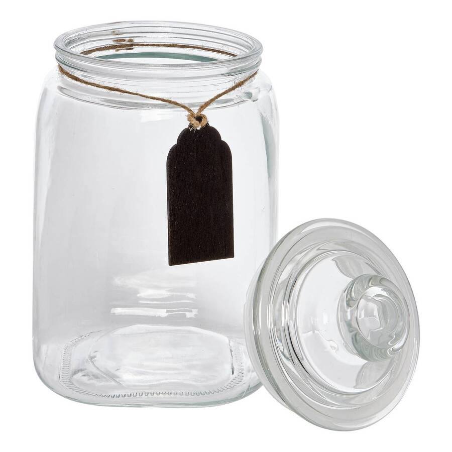 Bonbonnière en verre avec ardoise, 2,8l, transparent Bonby