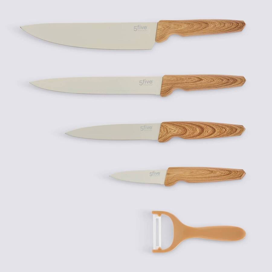 Lot couteaux et économe, 5 pièces, beige Harmony