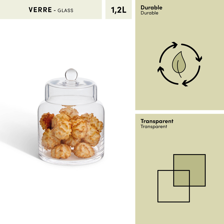 Bonbonnière en verre, 1,2l, transparent Ambroisia