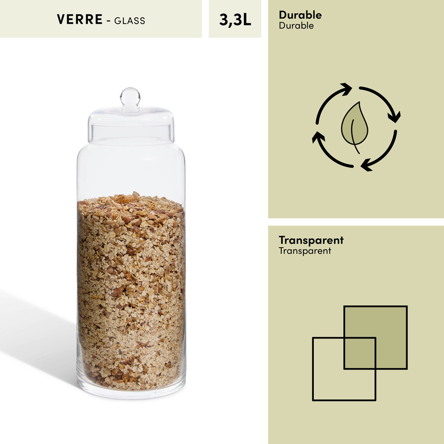 Bonbonnière en verre, 3,3l, transparent Ambroisia