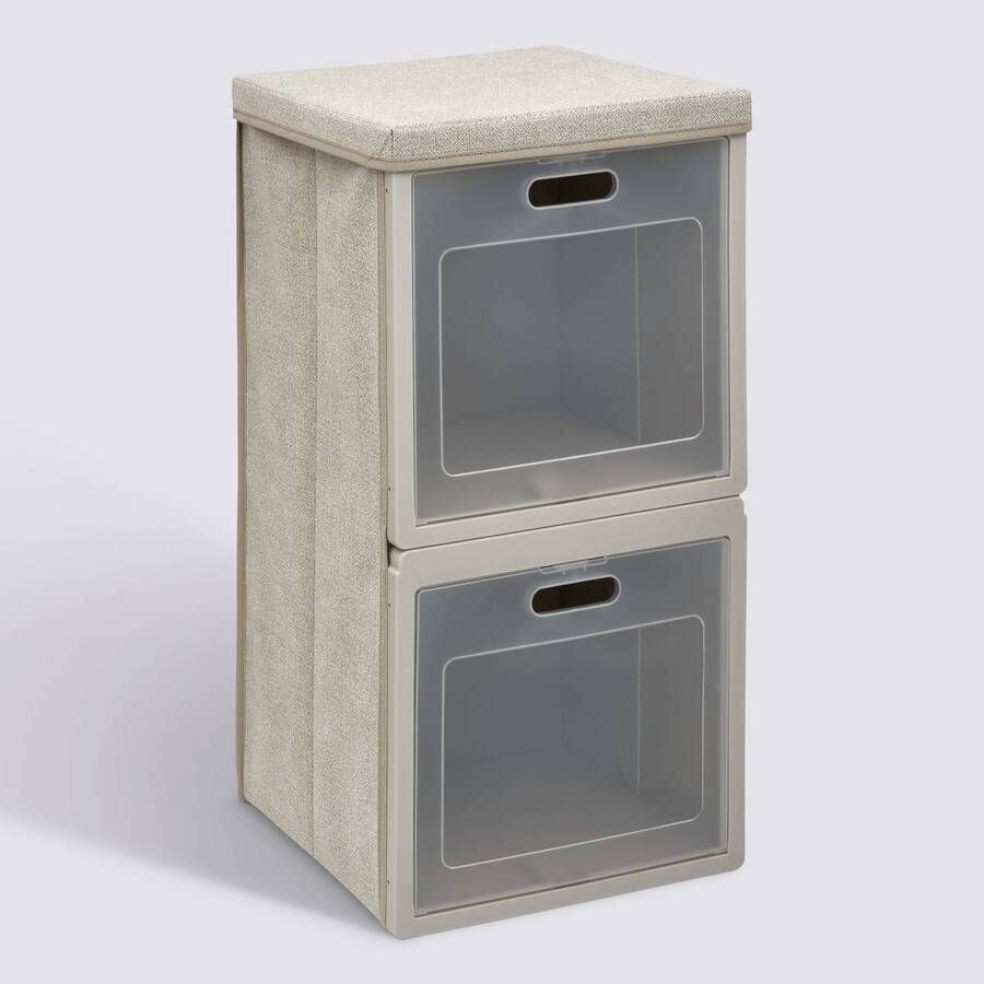 Rangement 2 cases, 30,5x60,5 cm, beige Cube'n door