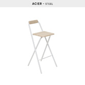 Chaise de bar pliante, h.98 cm, blanc Flexy