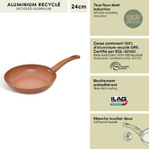 Poêle, d.24 cm, aluminium recyclé, rose blush Harmony