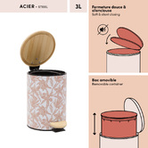 Poubelle, 2,7l, rose Bloom