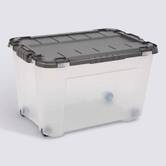 Boîte à roulettes, 60l, transparent Block'it