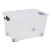 Boîte à roulettes, 60l, transparent Block'it