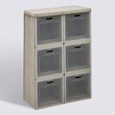 Rangement 6 cases, 30,5x91 cm, beige Cube'n door