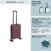 Valise cabine pliable 8 roues, 40l, violet