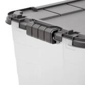 Boîte à roulettes, 80l, transparent Block'it