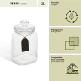 Bonbonnière en verre avec ardoise, 2l, transparent Bonby