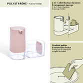 Distributeur de savon, 540ml, rose Poly