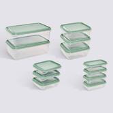 Lot de 12 boîtes de conservation, 0,19/0,35/0,6/2,1l, transparent Essentiels
