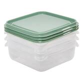 Lot de 12 boîtes de conservation, 0,19/0,35/0,6/2,1l, transparent Essentiels