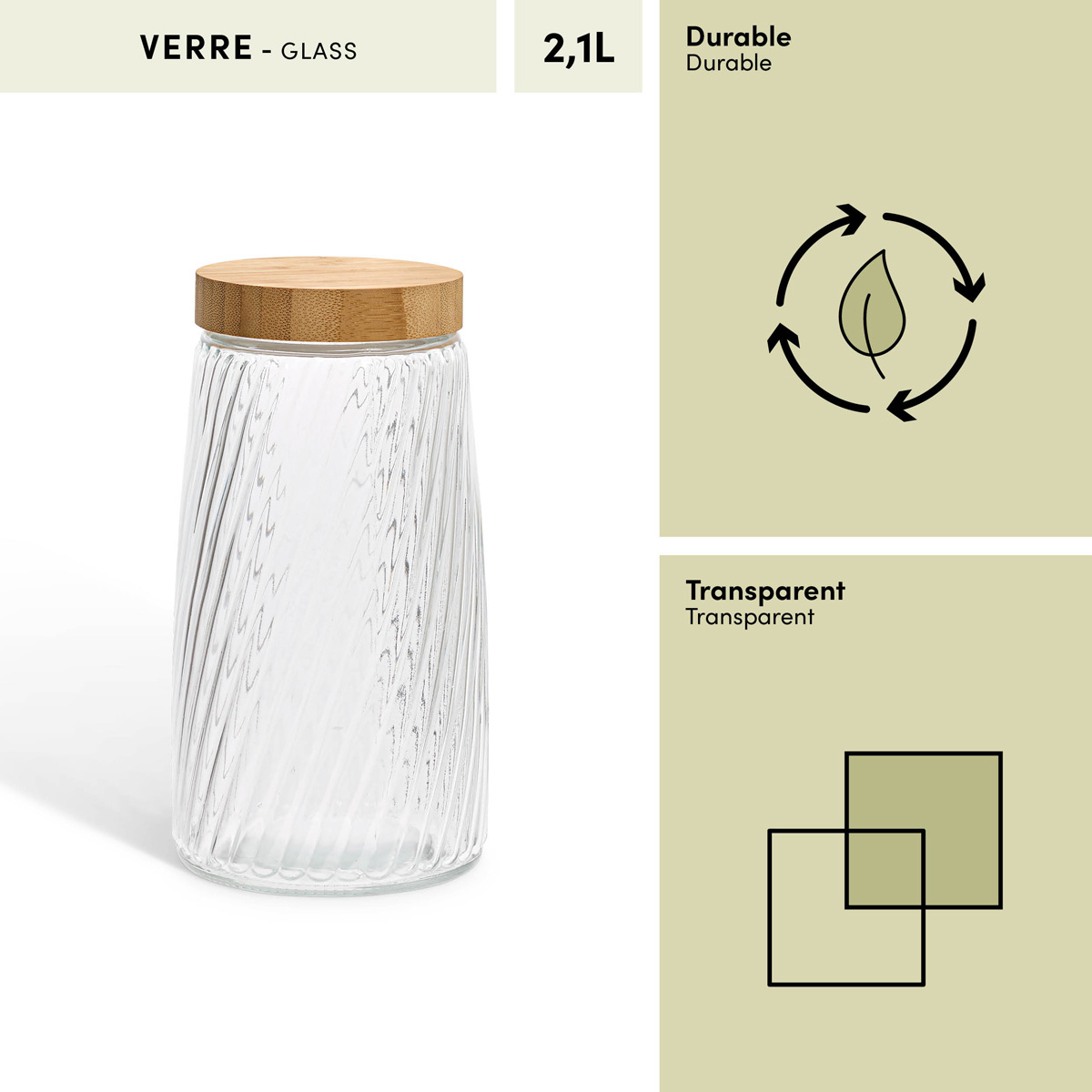 Bocal, 2,1l, transparent Striva