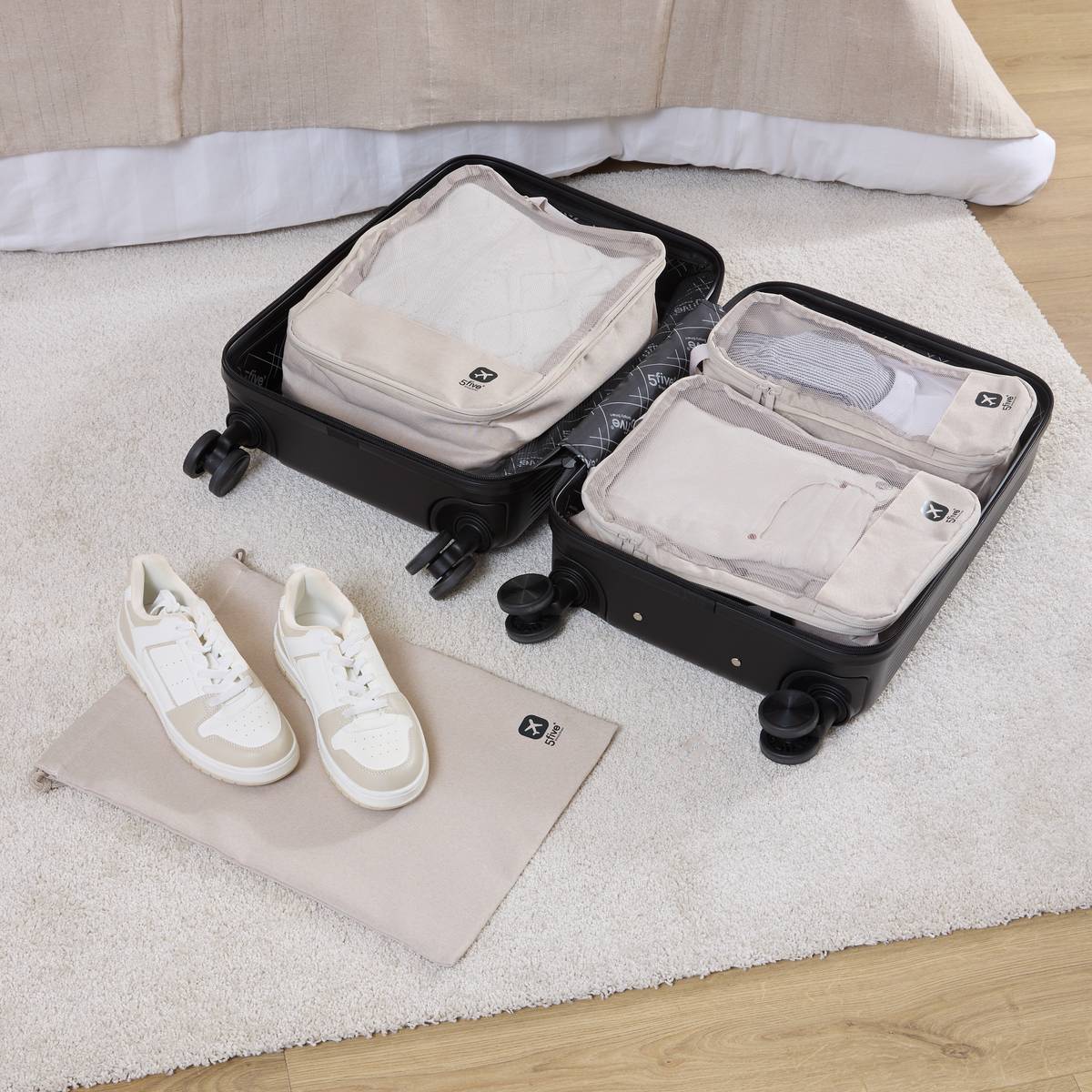Lot de 3 sacs compresseurs avec sac de rangement, 4 pièces