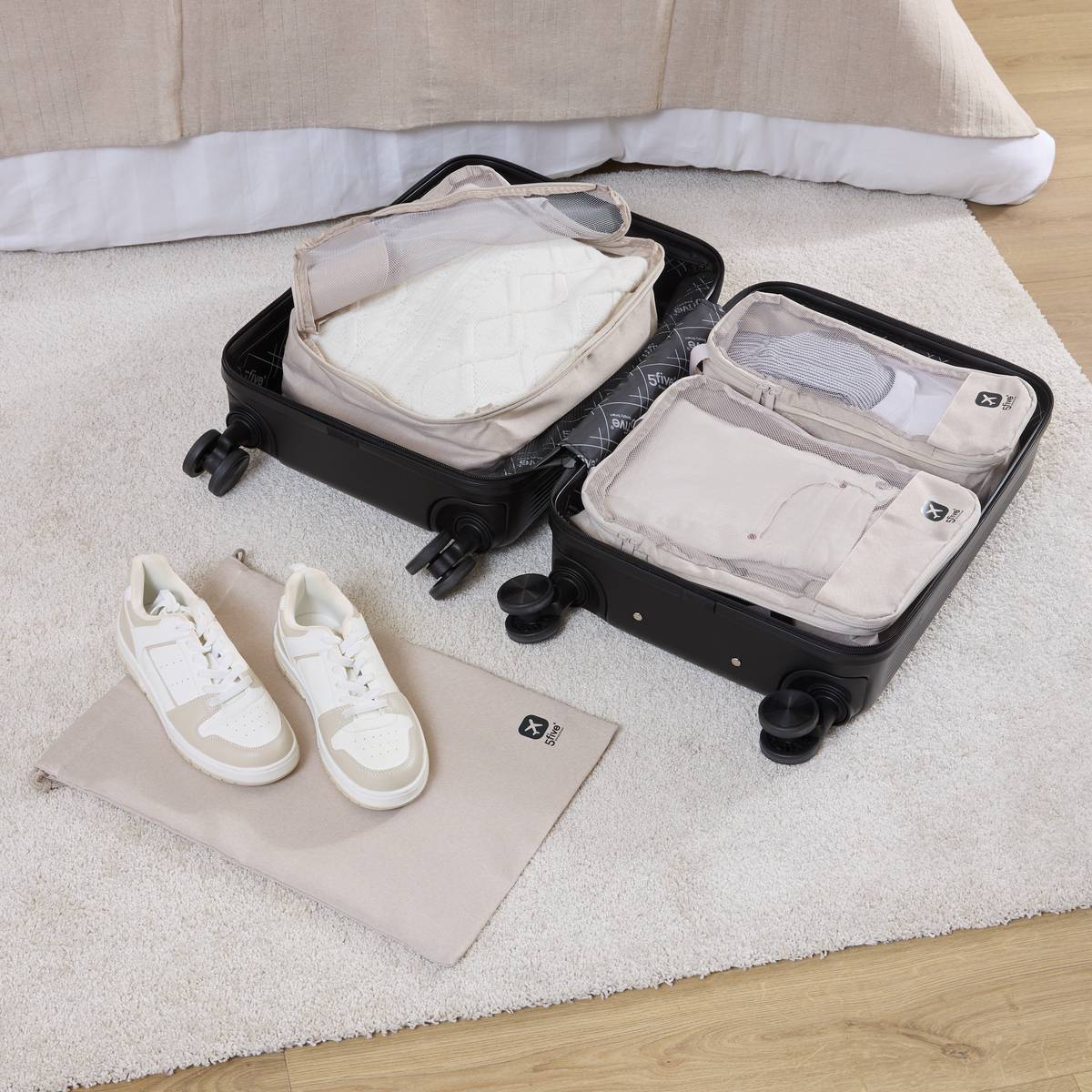 Lot de 3 sacs compresseurs avec sac de rangement, 4 pièces