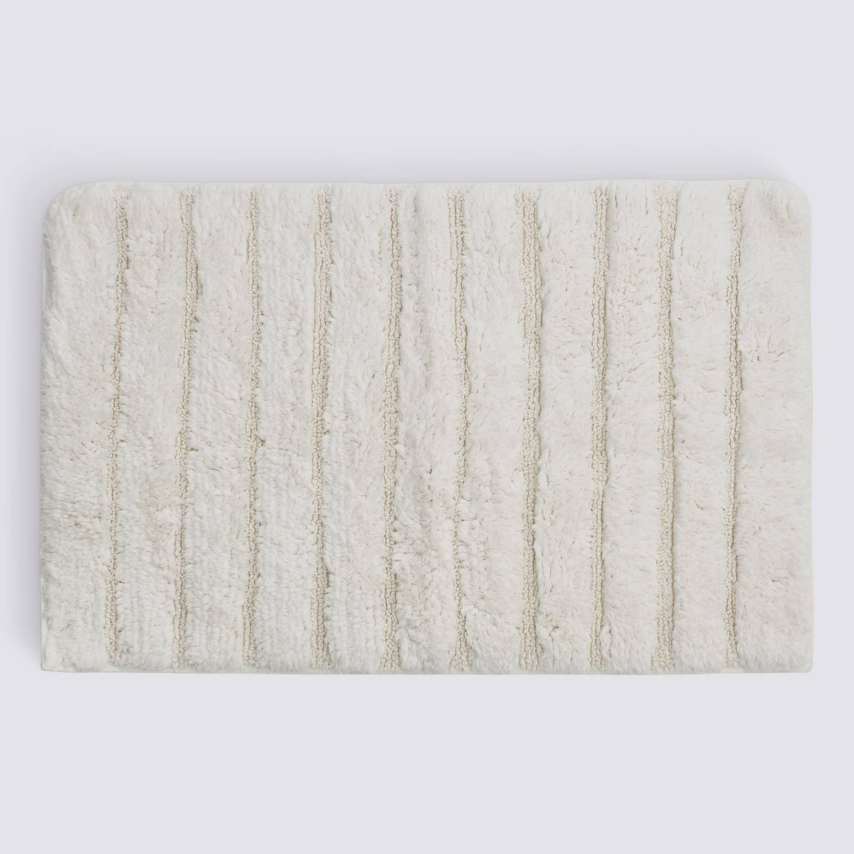 Tapis cotelé, coton, 75x50 cm, blanc Solis