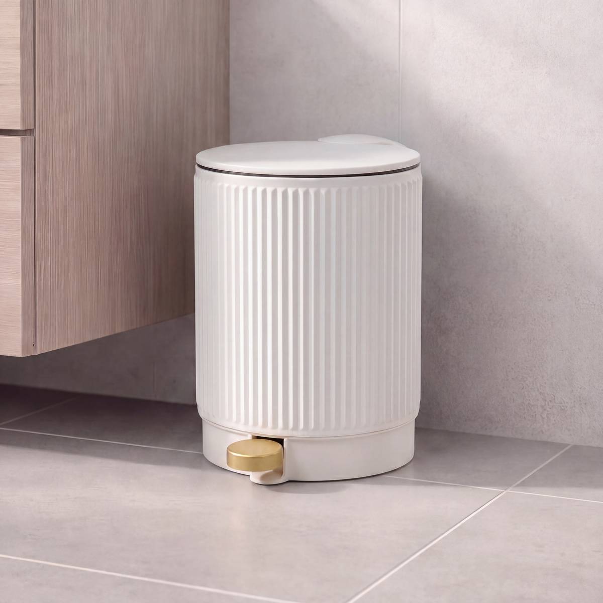 Poubelle manuelle, 2,7l, blanc