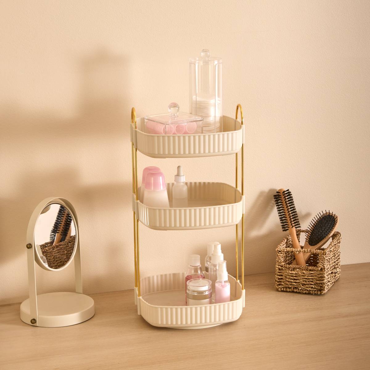 Étagère de douche, 3 niveaux, blanc Alba