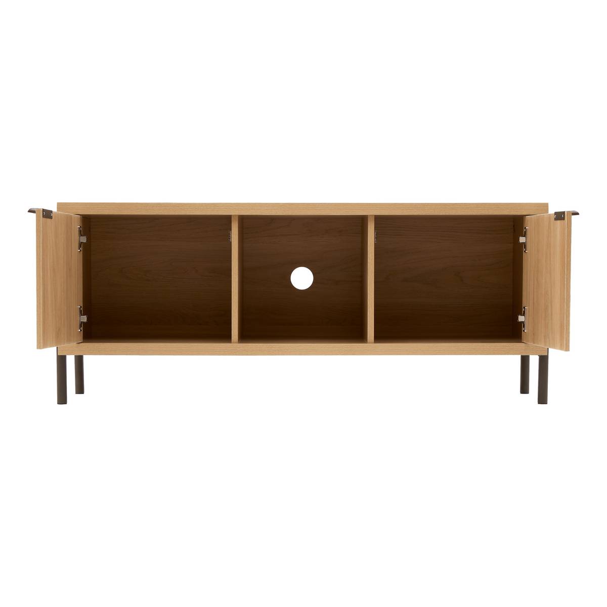 Meuble tv 2 portes, 122,5x39,5 cm, beige