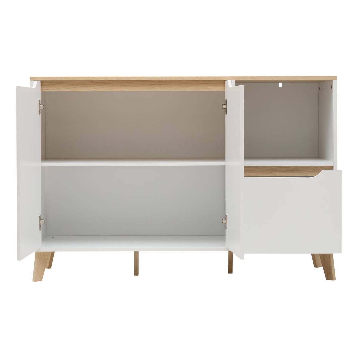 Buffet 3 portes, 120x40 cm, blanc