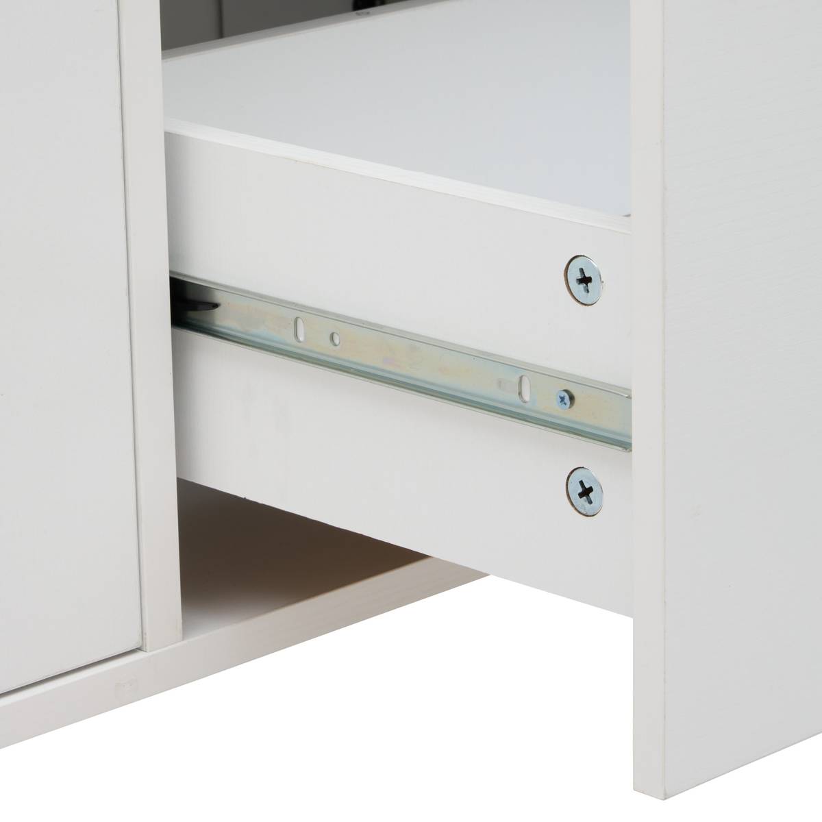 Buffet 3 portes, 120x40 cm, blanc
