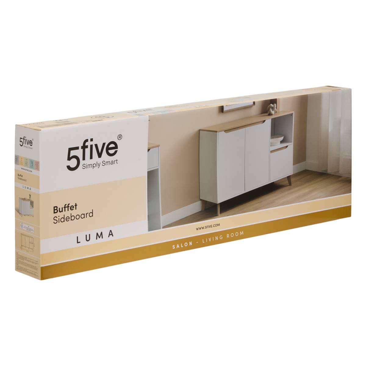 Buffet 3 portes, 120x40 cm, blanc