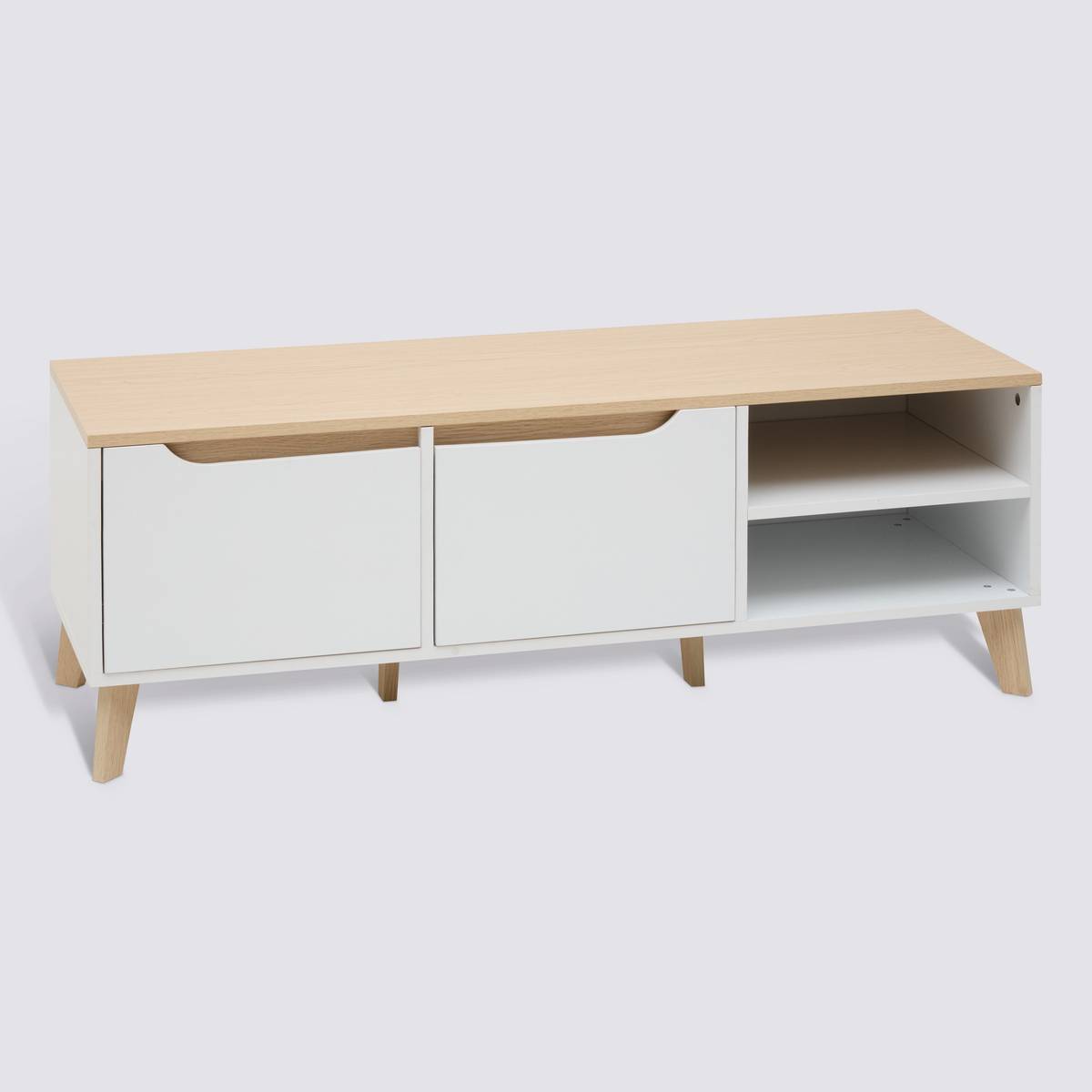 Meuble tv 2 portes, 120x40 cm, blanc Luma