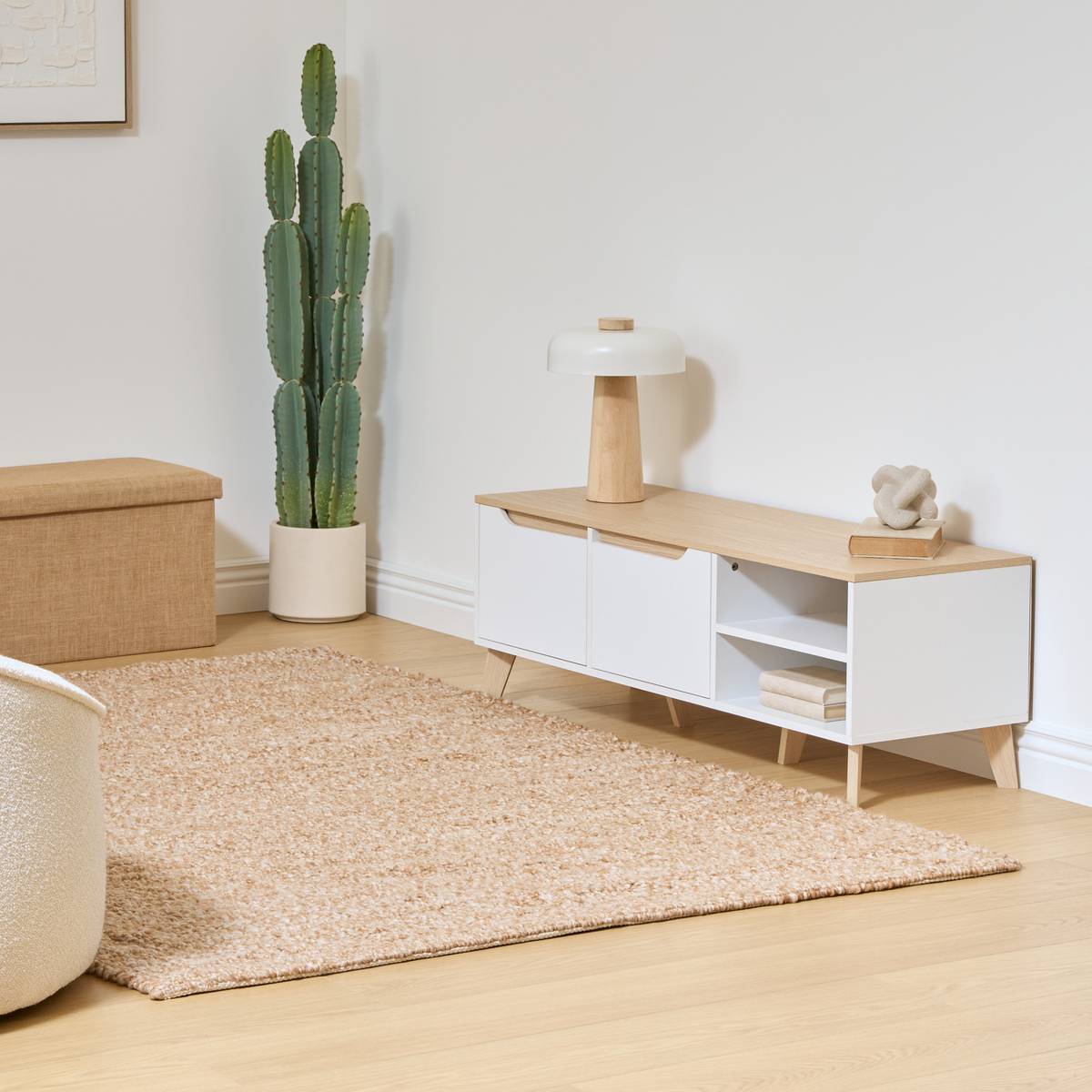 Meuble tv 2 portes, 120x40 cm, blanc Luma
