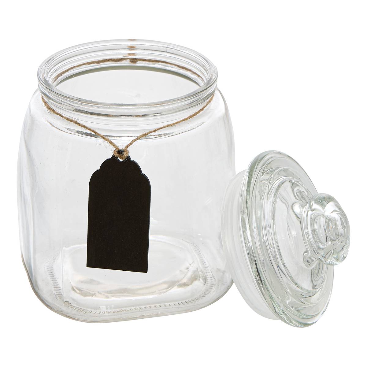 Bonbonnière en verre avec ardoise, 1,2l, transparent Bonby