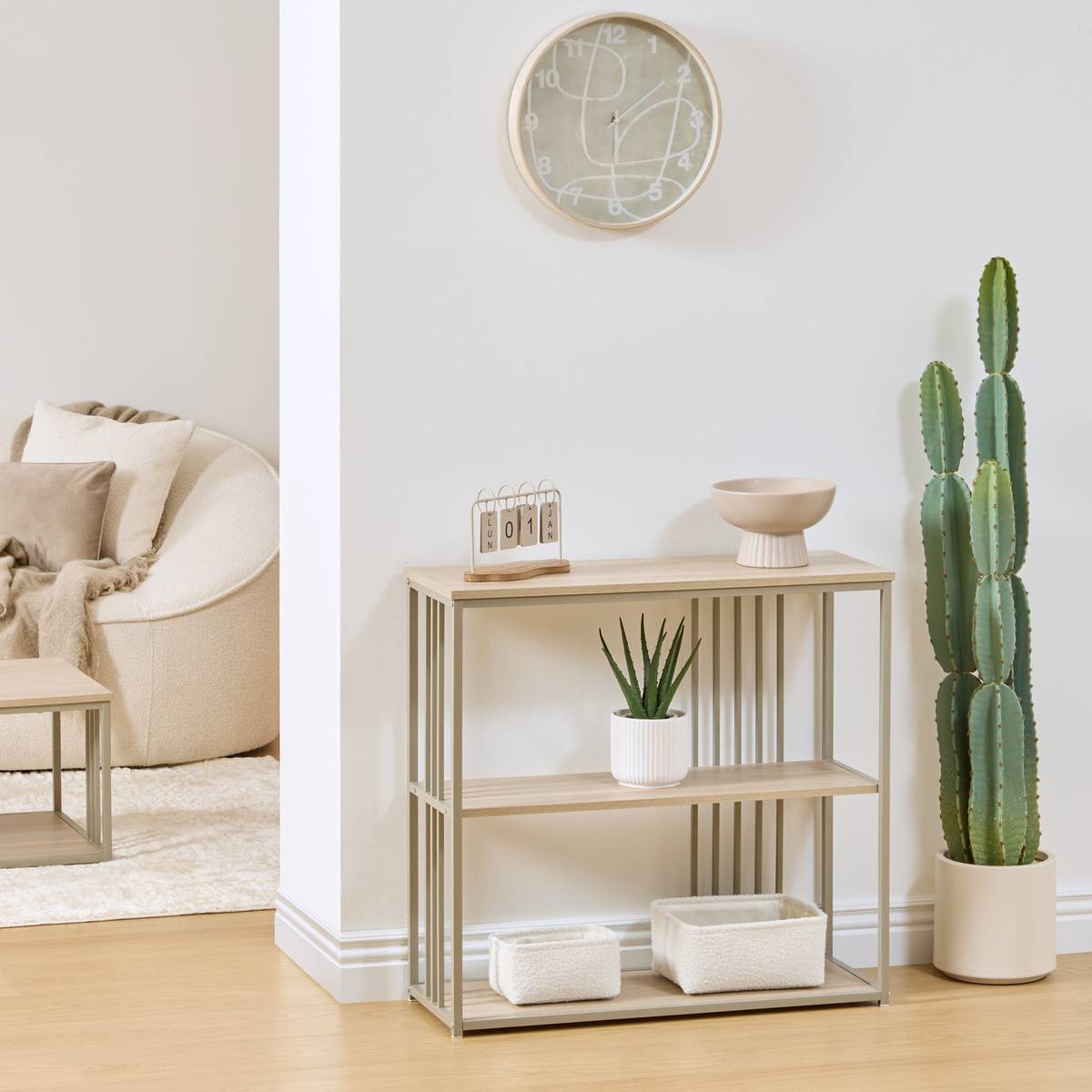 Console 3 niveaux, 80x30 cm, sable Duna