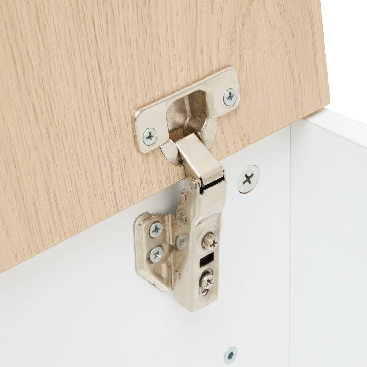 Table basse 1 tiroir 1 porte, 90x50 cm, blanc Luma
