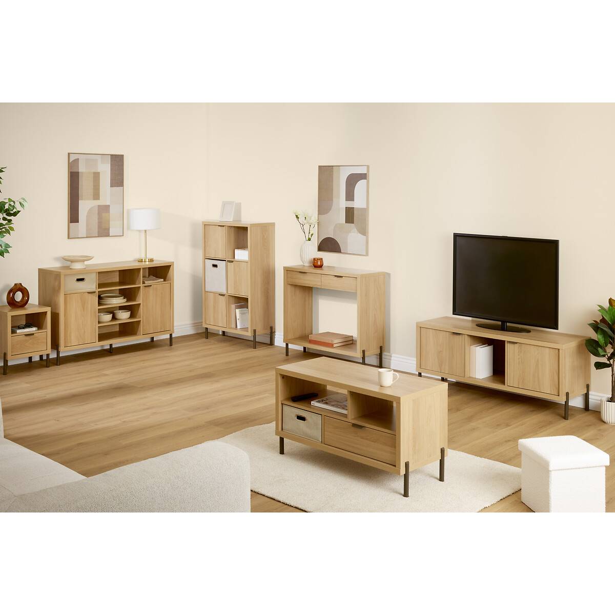 Étagère 6 cases, 74x32 cm, beige Alvo