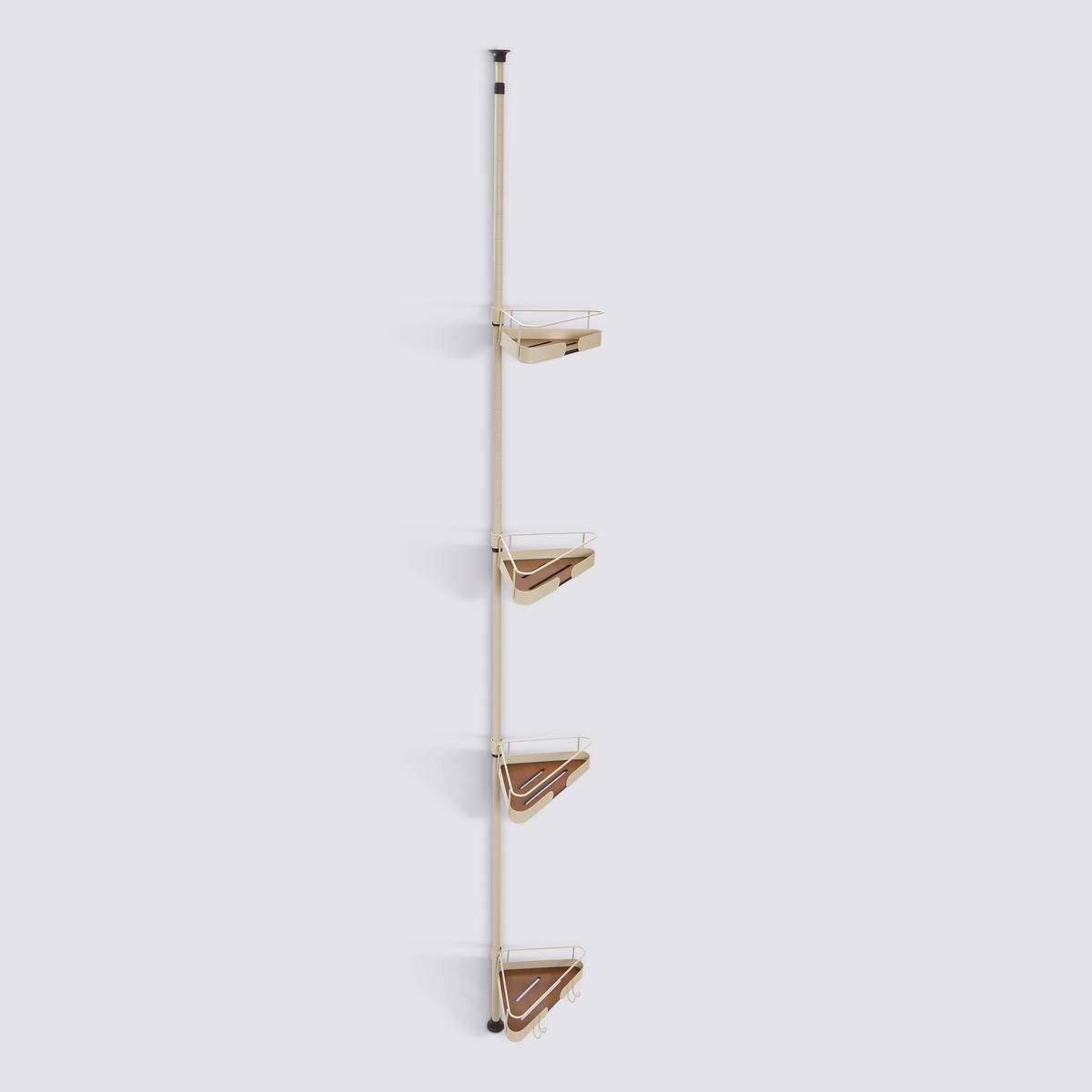 Étagère de douche téléscopique, 4 niveaux, beige Argileo