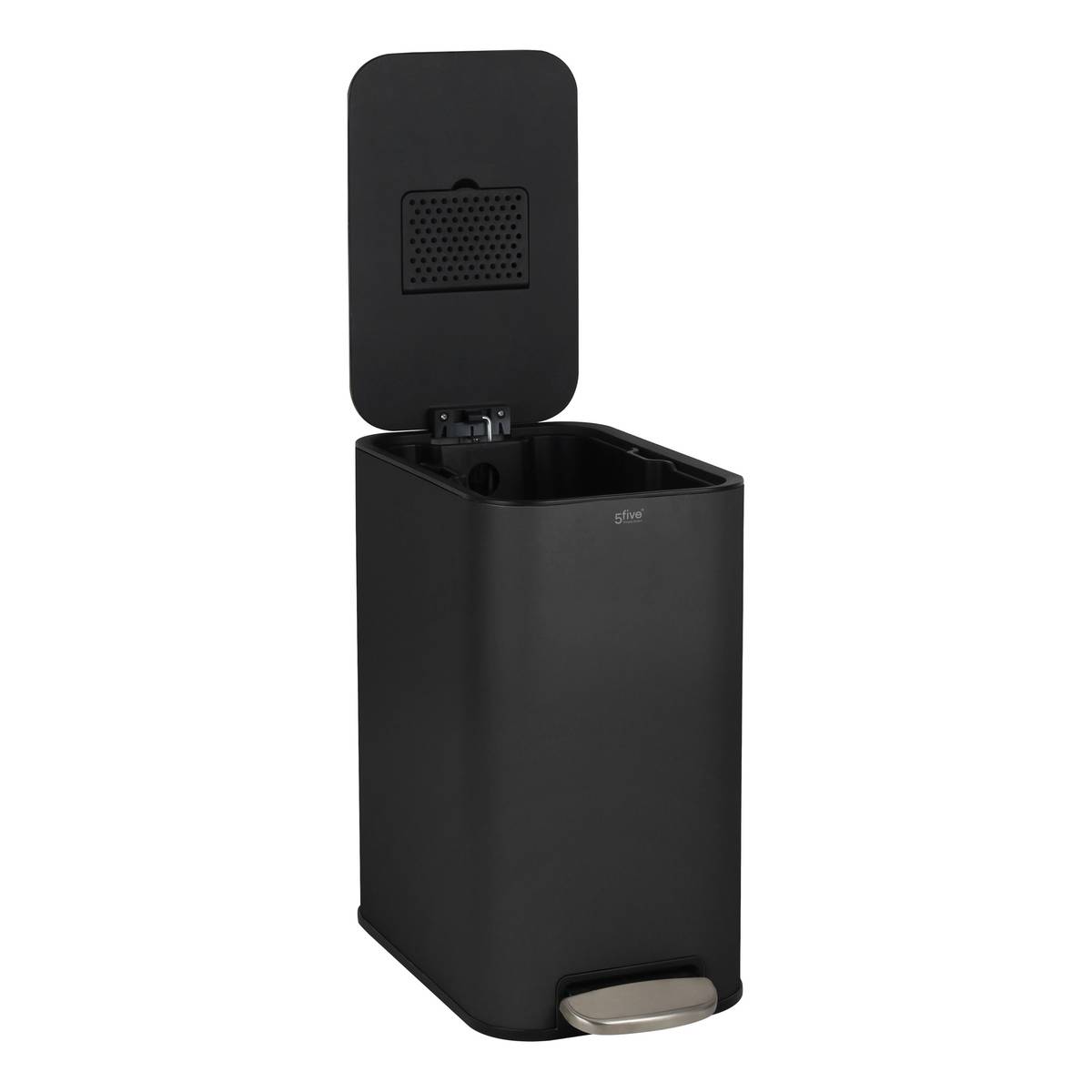Poubelle manuelle slim, 20l, noir Delta