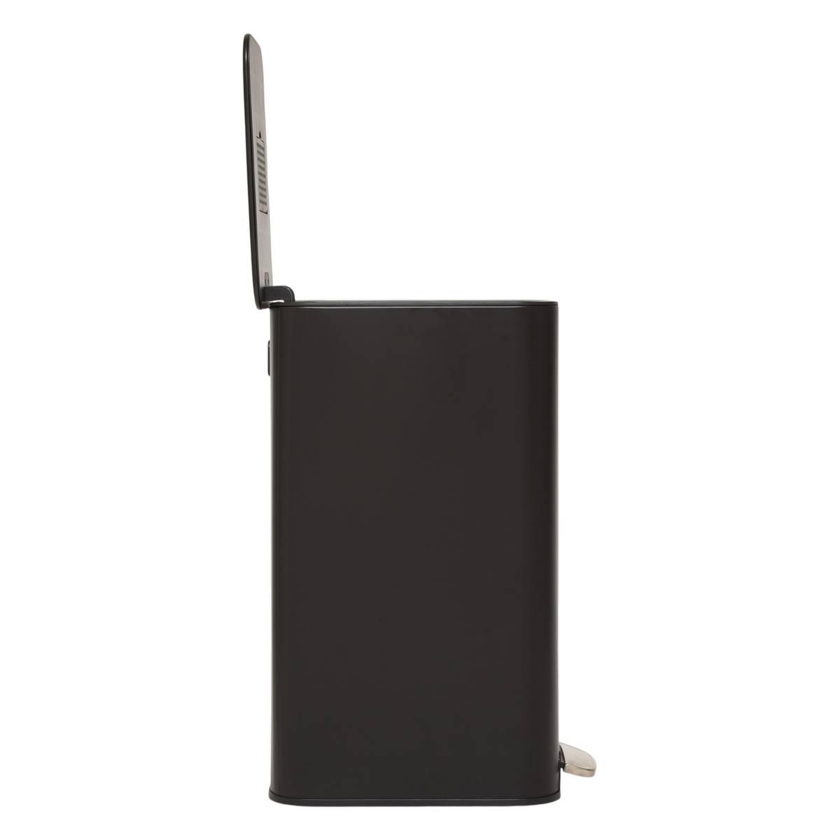 Poubelle manuelle slim, 30l, noir Delta