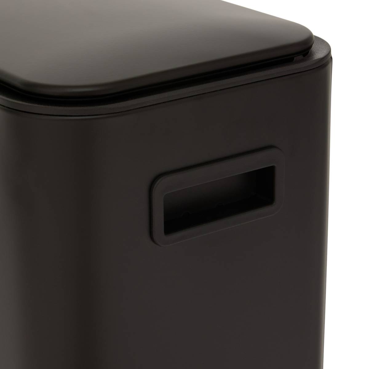 Poubelle manuelle slim, 30l, noir Delta