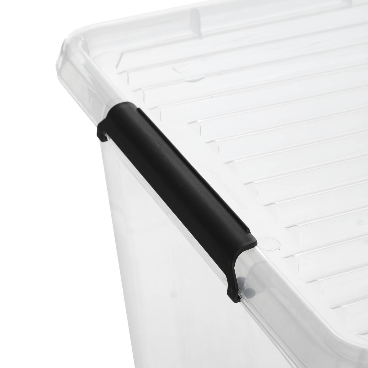 Boîte à roulettes, 60l, transparent