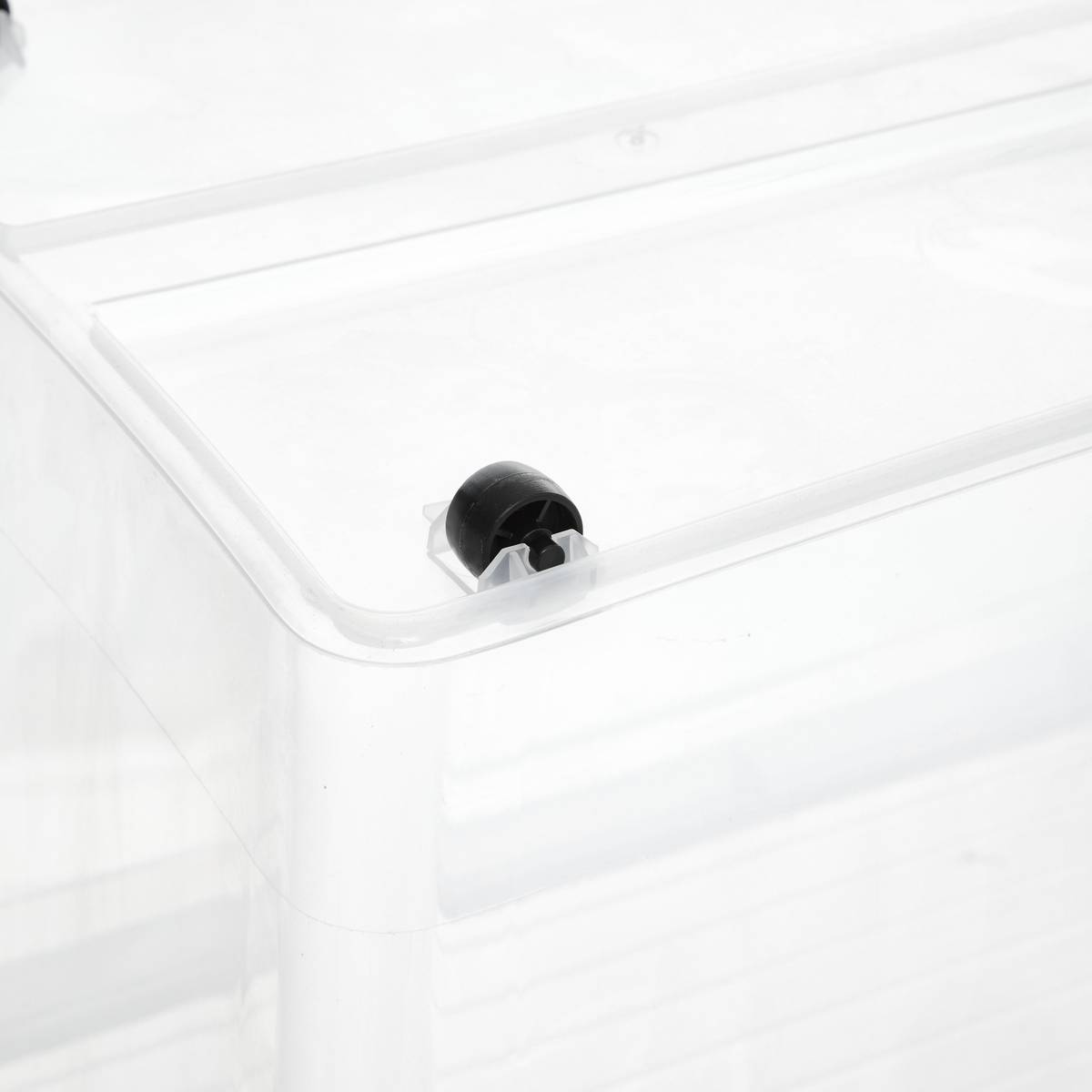 Boîte à roulettes, 60l, transparent