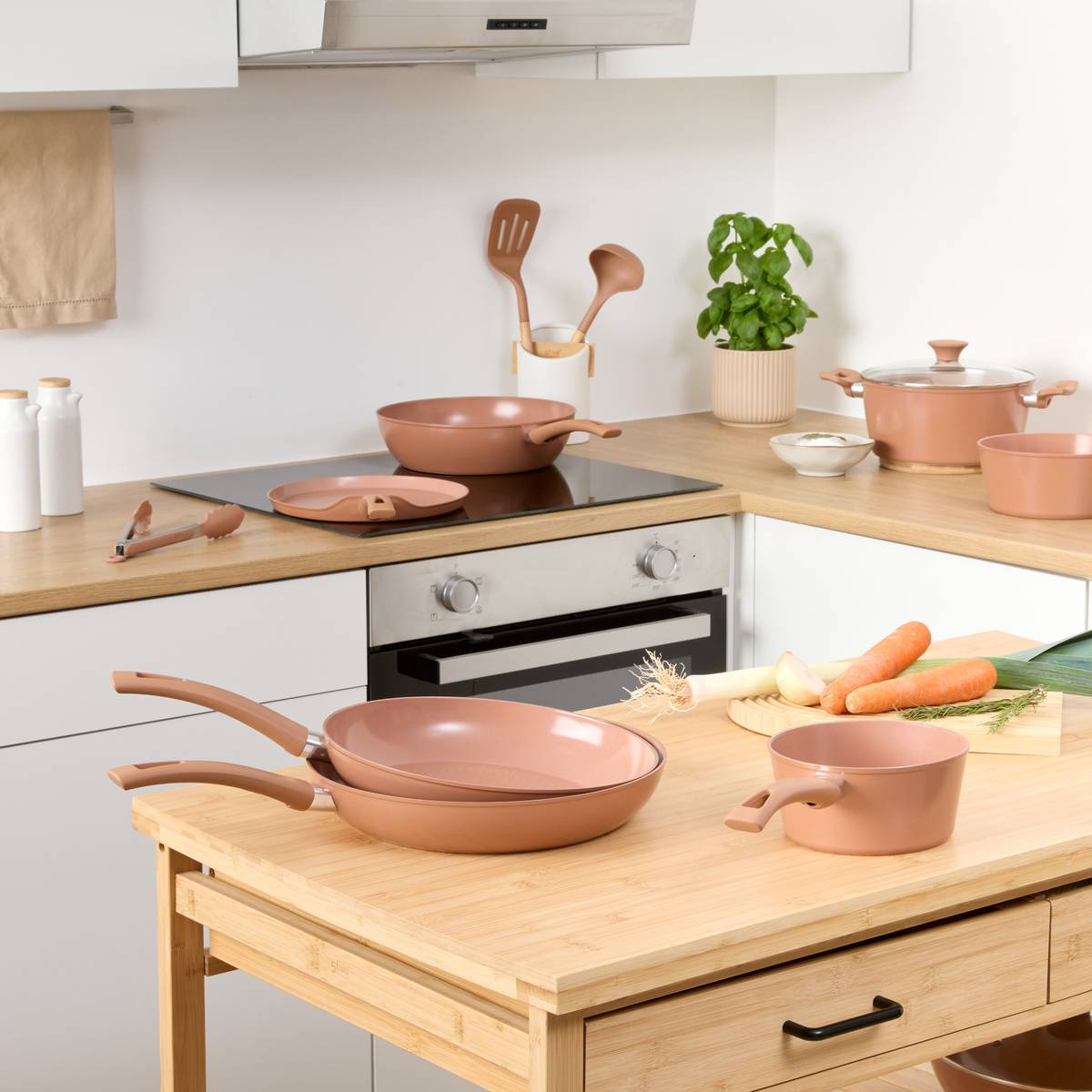 Set de 3 ustensiles de cuisine, rose blush