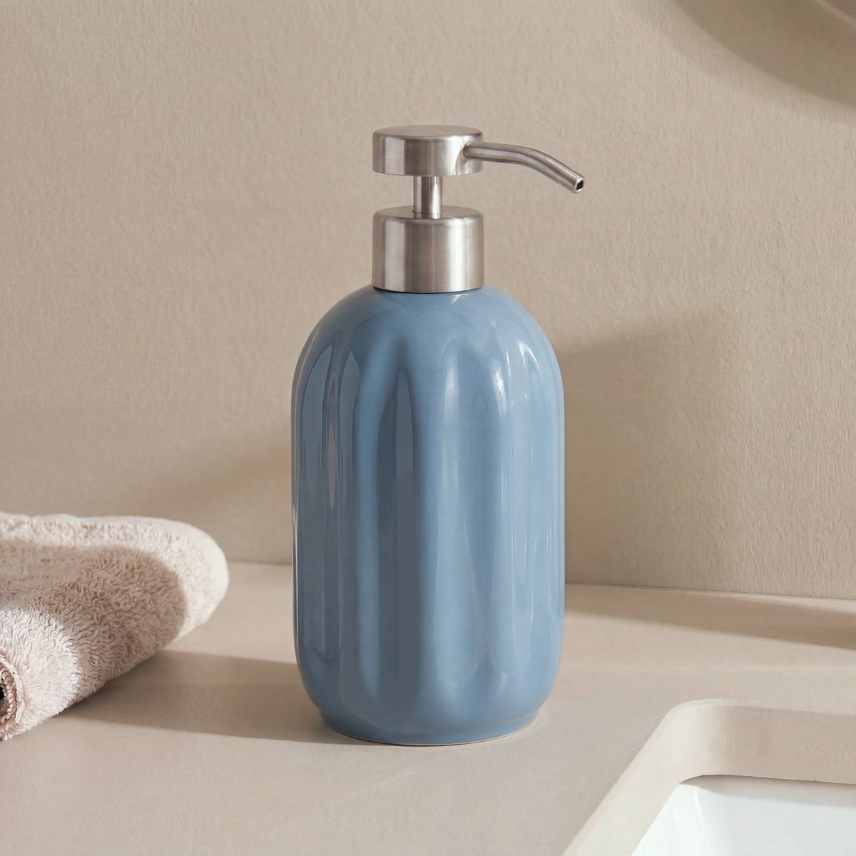 Distributeur de savon, 0,45l, bleu Colorama