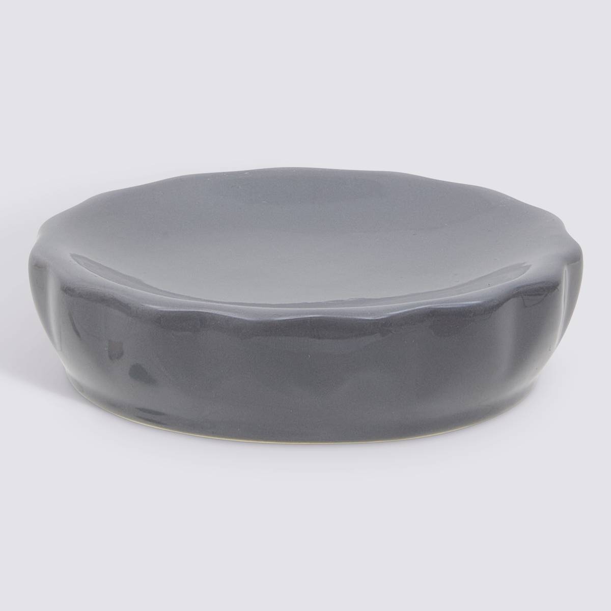 Porte-savon, d.11 cm, grès, gris Colorama